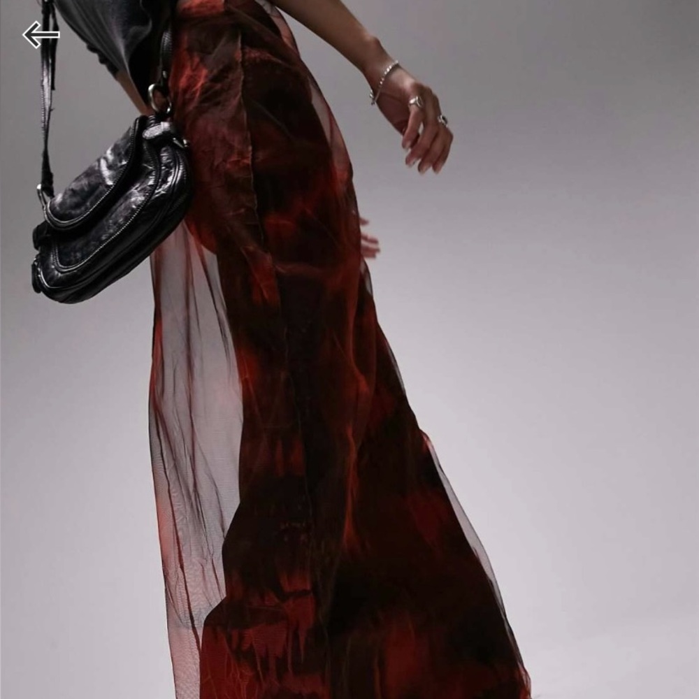 Topshop  Red Sheer Skirt